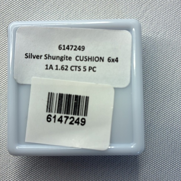 NWT Silver shungite loose gemstones cushion cut 6 X 4 mm jewelry making supplies - Picture 2 of 5